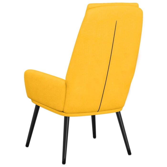 Chaise de relaxation Jaune moutarde Tissu – Image 3