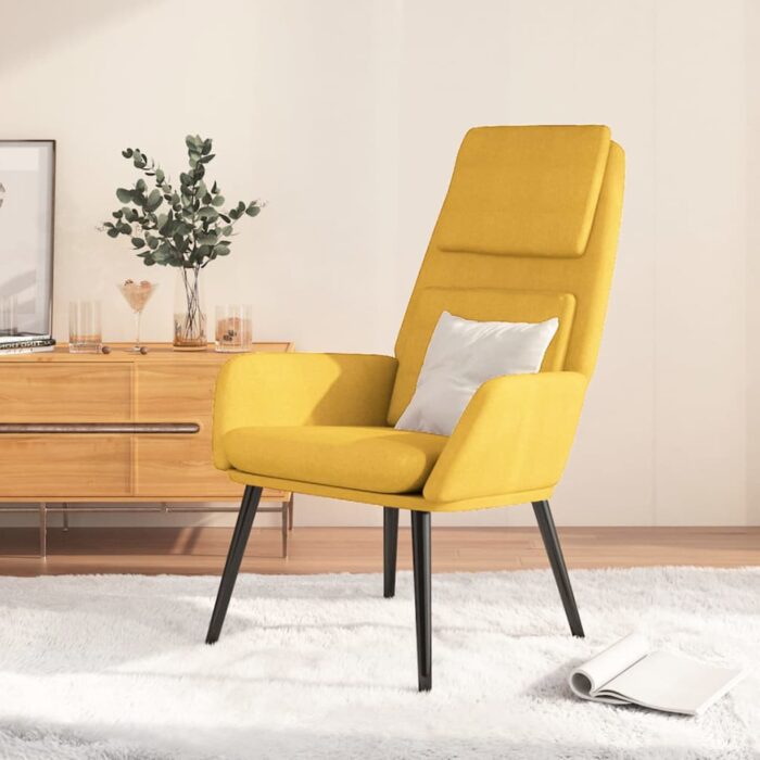 Chaise de relaxation Jaune moutarde Tissu – Image 1