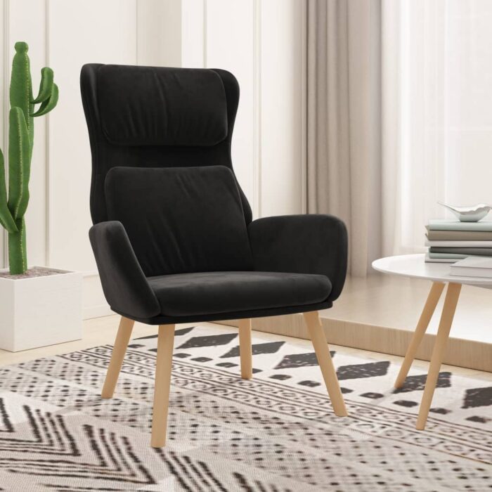 Chaise de relaxation Noir Velours – Image 1
