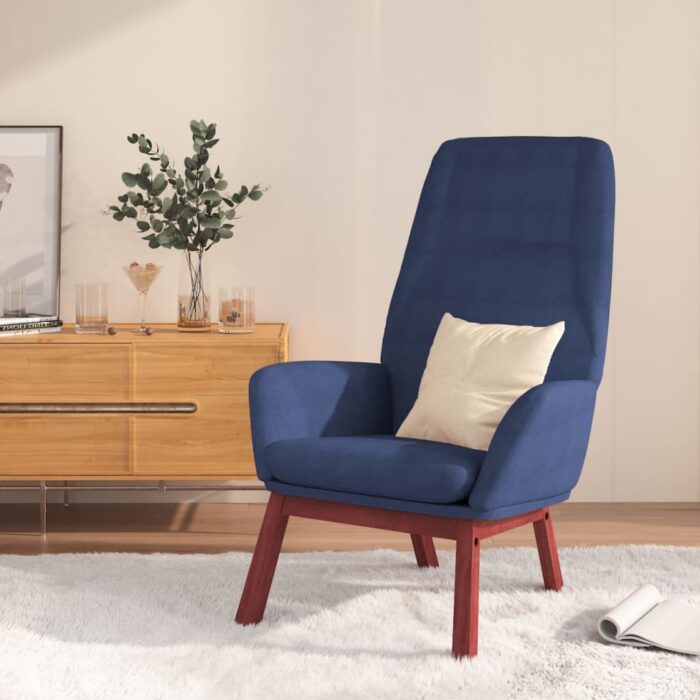 Chaise de relaxation Bleu Tissu – Image 1