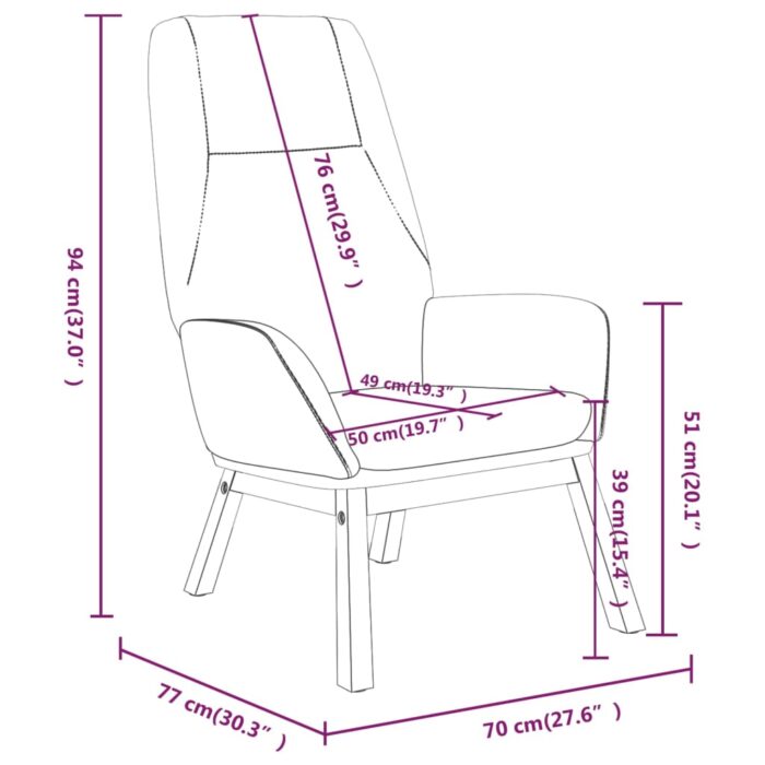 Chaise de relaxation Noir Tissu – Image 6