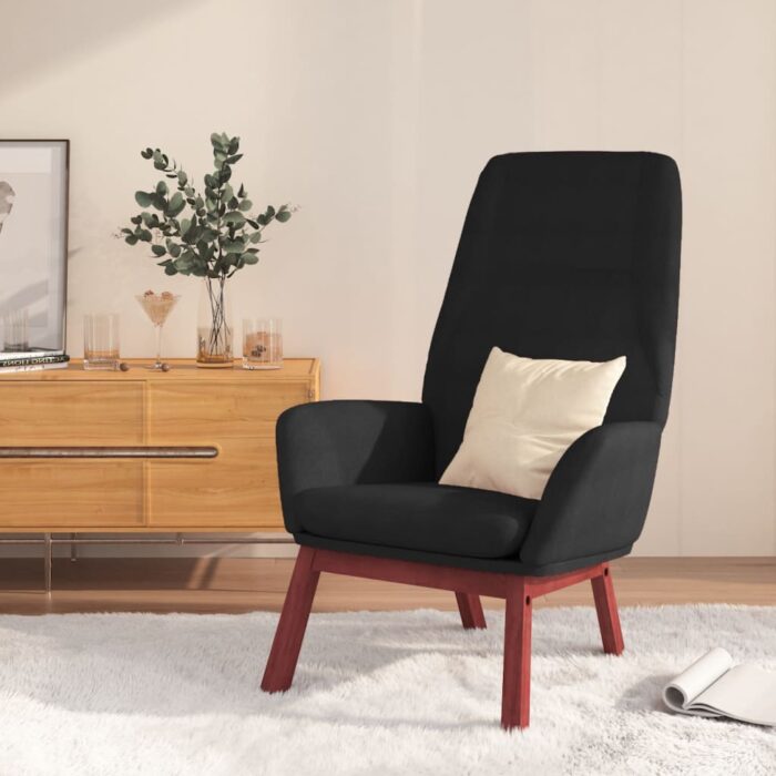 Chaise de relaxation Noir Tissu – Image 1