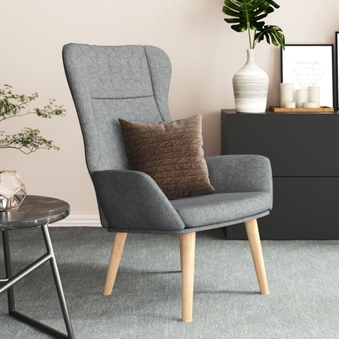 Chaise de relaxation Gris clair Tissu – Image 1