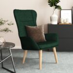Chaise de relaxation Vert foncé Tissu