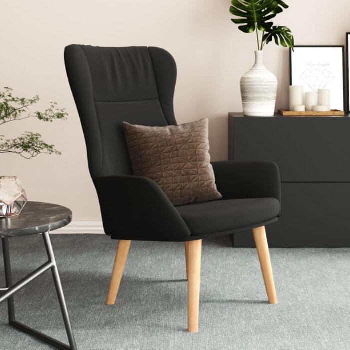 Chaise de relaxation Noir Tissu – Image 1