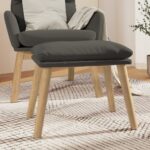 Repose-pied Gris foncé 45x29,5x35 cm Velours