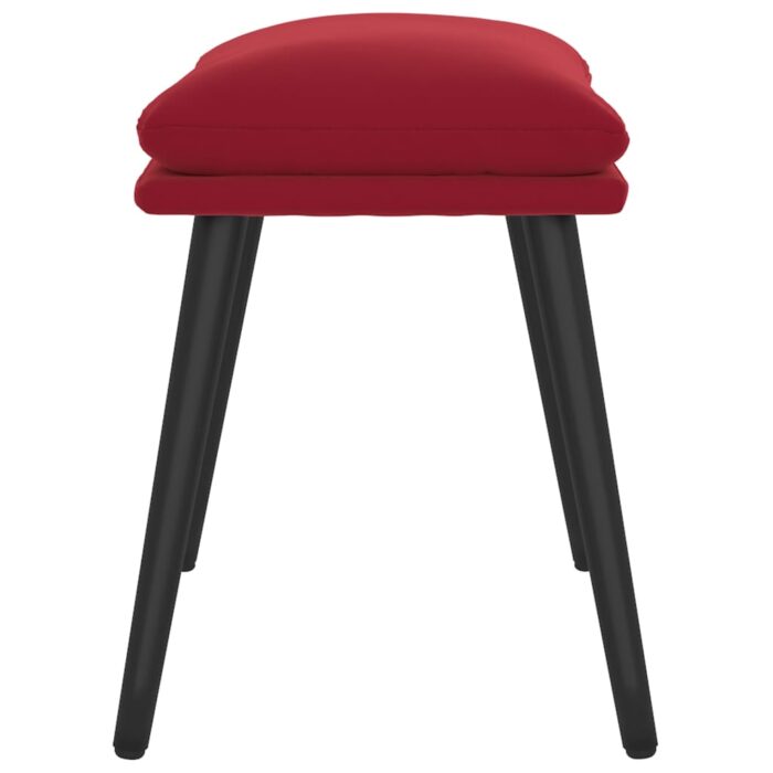 Repose-pied Rouge bordeaux 45x29,5x35 cm Velours – Image 2