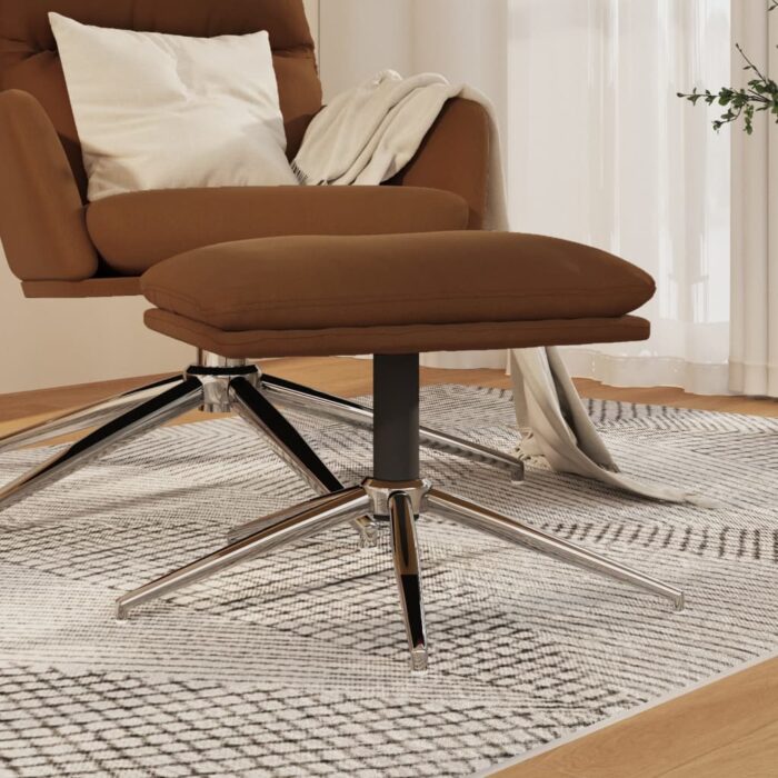 Repose-pied Marron 60x60x35 cm Tissu microfibre – Image 1