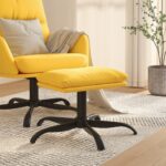 Repose-pied Jaune moutarde 60x60x36 cm Tissu