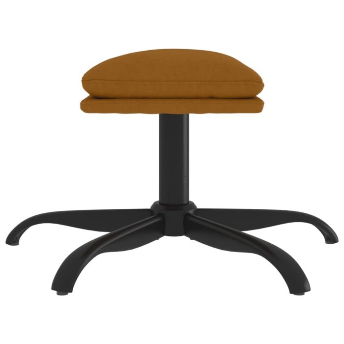 Repose-pied Marron 60x60x36 cm Velours – Image 2