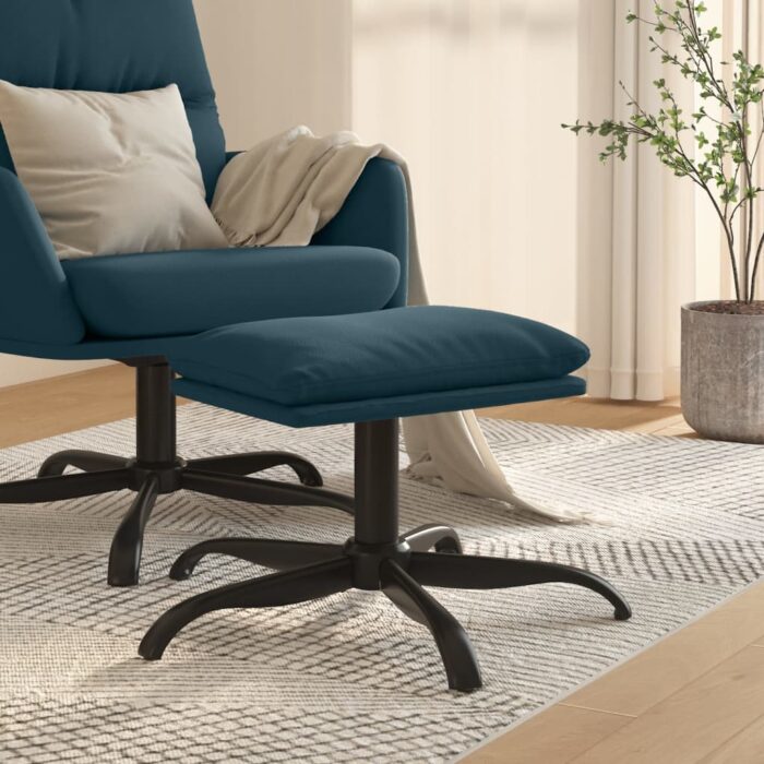 Repose-pied Bleu 60x60x36 cm Velours – Image 1