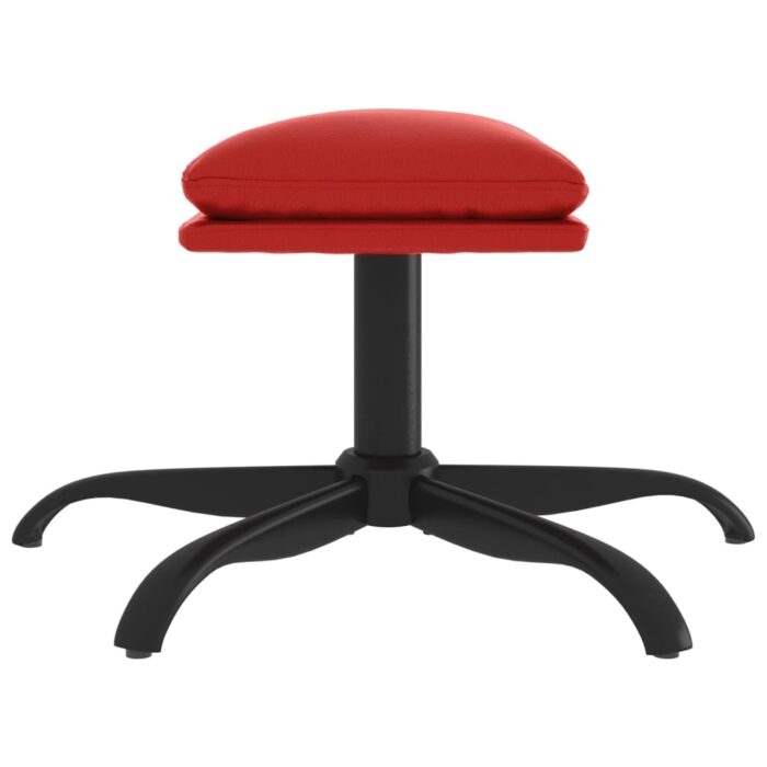 Repose-pied Rouge bordeaux 60x60x36 cm Similicuir – Image 2