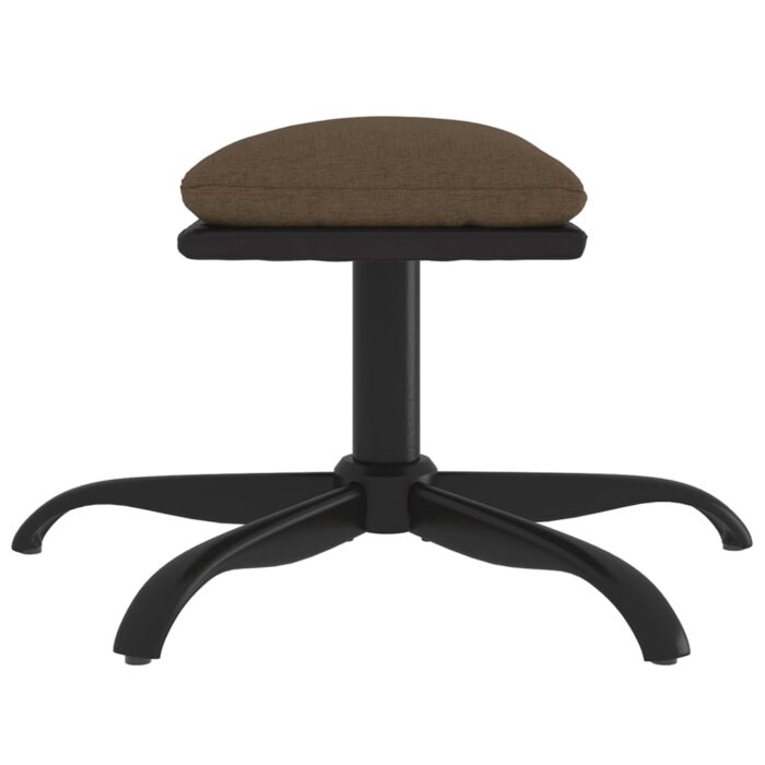 Repose-pied Marron 60x60x36 cm Tissu et similicuir – Image 2