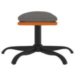 Repose-pied Gris clair 60x60x36 cm Tissu et similicuir – Image 2