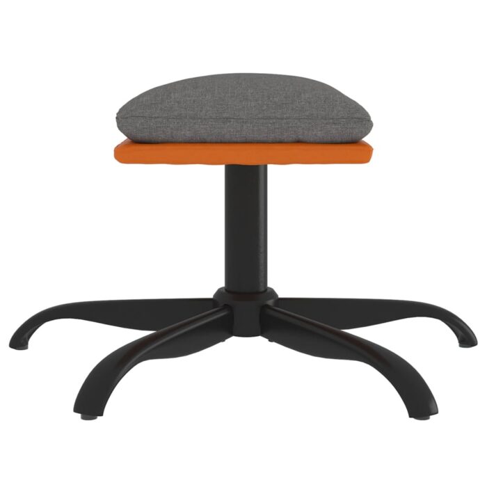 Repose-pied Gris clair 60x60x36 cm Tissu et similicuir – Image 2