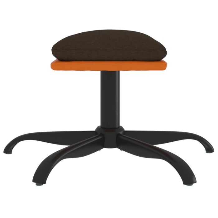 Repose-pied Marron 60x60x36 cm Tissu et similicuir – Image 2