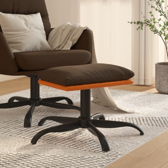 Repose-pied Marron 60x60x36 cm Tissu et similicuir – Image 1