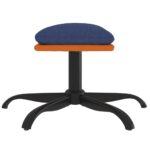 Repose-pied Bleu 60x60x36 cm Tissu et similicuir – Image 2