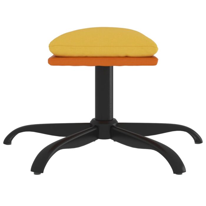 Repose-pied Jaune moutarde 60x60x36 cm Tissu et similicuir – Image 2