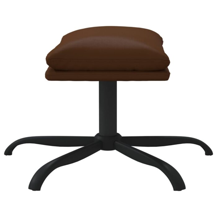 Repose-pied Marron 45x29,5x36 cm Similicuir brillant – Image 2