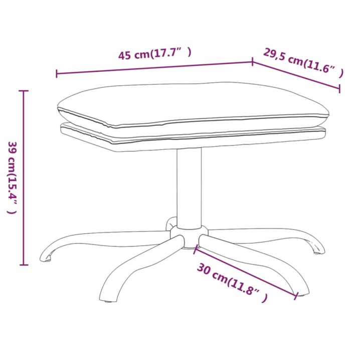 Repose-pied Marron 45x29,5x36 cm Similicuir brillant – Image 4