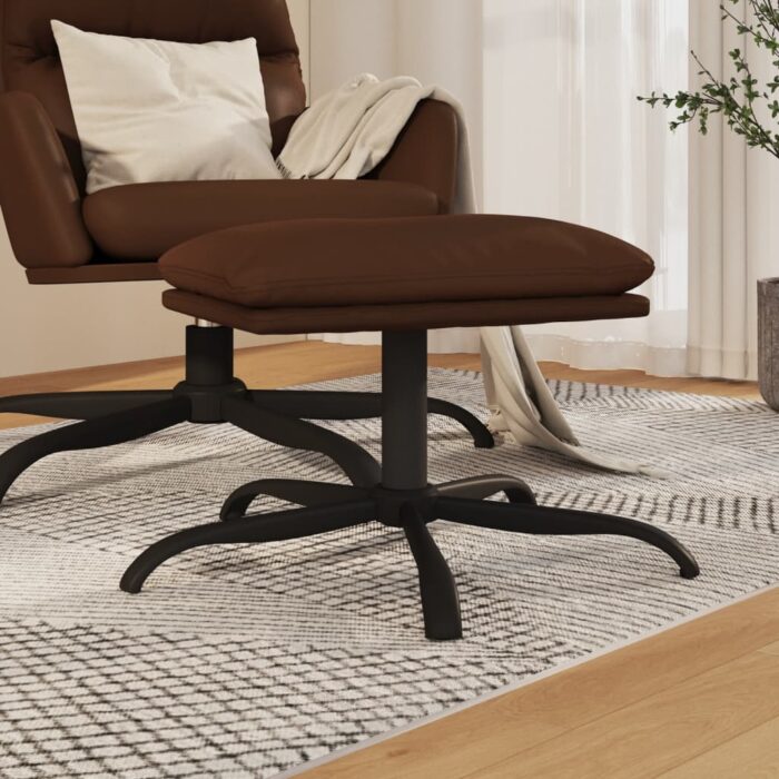 Repose-pied Marron 45x29,5x36 cm Similicuir brillant – Image 1