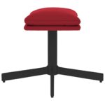 Repose-pied Rouge bordeaux 60x60x36 cm Velours – Image 2