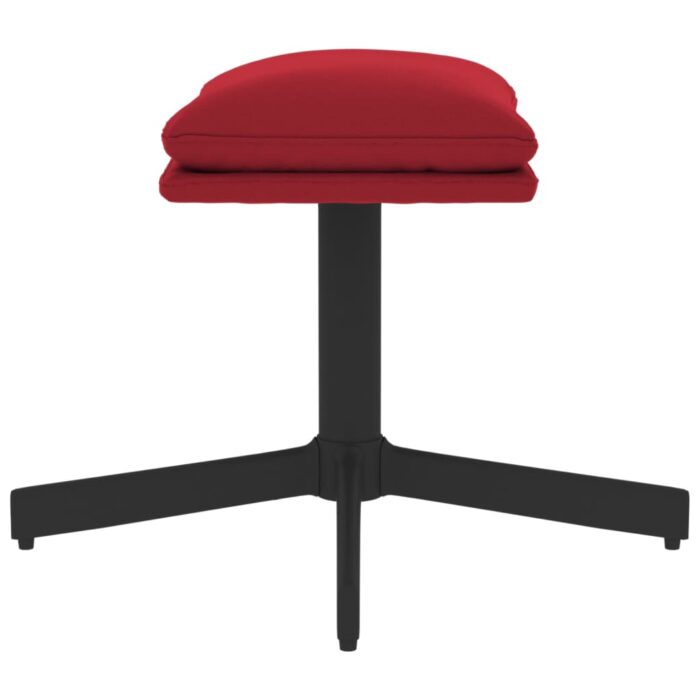 Repose-pied Rouge bordeaux 60x60x36 cm Velours – Image 2