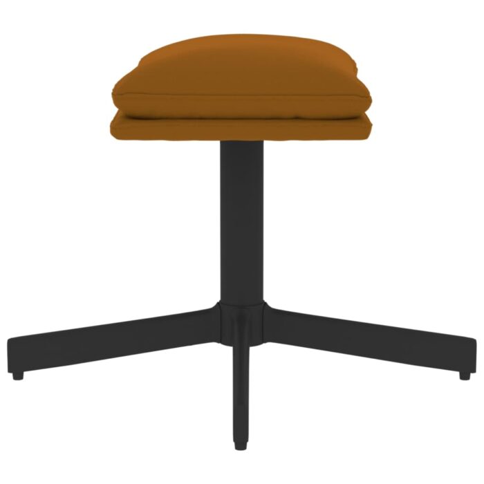 Repose-pied Marron 60x60x36 cm Velours – Image 2