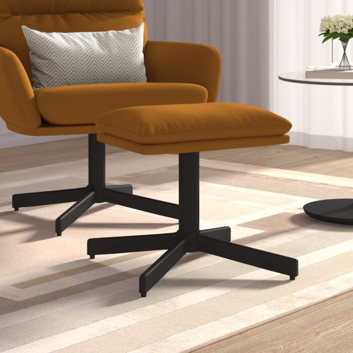 Repose-pied Marron 60x60x36 cm Velours – Image 1