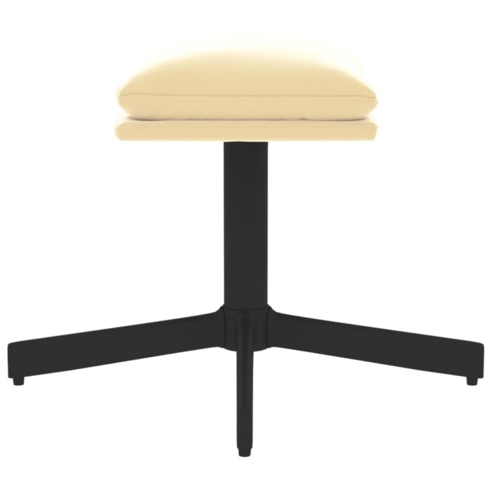 Repose-pied Blanc crème 60x60x36 cm Velours – Image 2