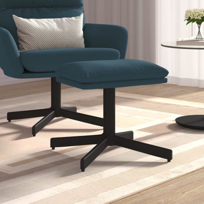 Repose-pied Bleu 60x60x36 cm Velours – Image 1