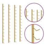 Casier à vin mural pour 12 bouteilles 2 pcs Doré Fer – Image 2