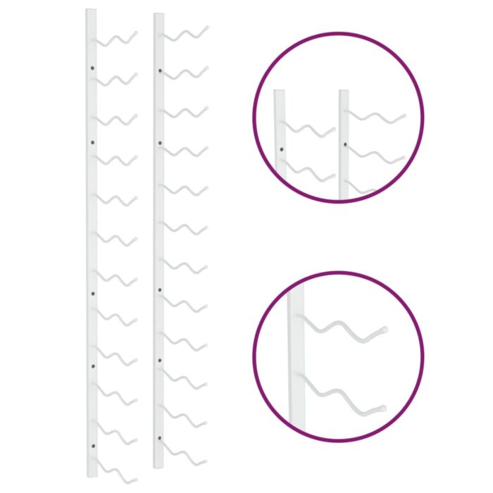 Casier à vin mural pour 24 bouteilles Blanc Fer – Image 4