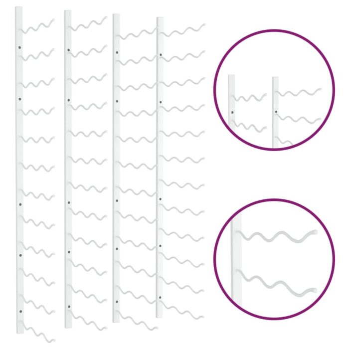 Casier à vin mural pour 36 bouteilles 2 pcs Blanc Fer – Image 4