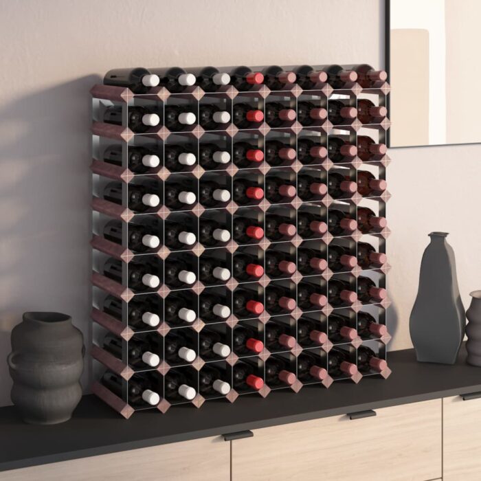 Casier à bouteilles pour 72 bouteilles Marron Bois pin solide – Image 1