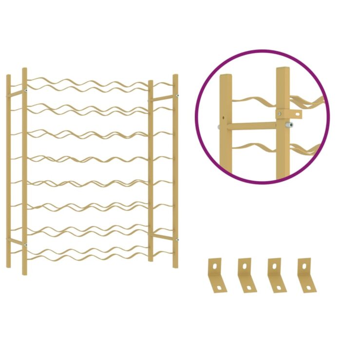 Casier à bouteilles pour 48 bouteilles Doré Métal – Image 4