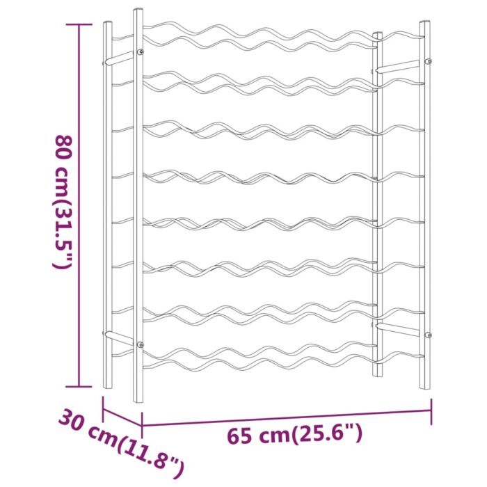 Casier à bouteilles pour 48 bouteilles Doré Métal – Image 6