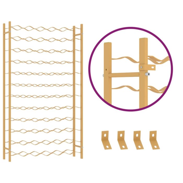 Casier à bouteilles pour 72 bouteilles Doré Métal – Image 4