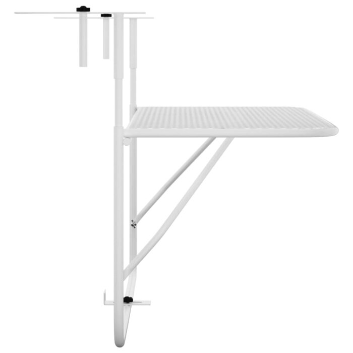 Table de balcon Blanc 60x40 cm Acier – Image 2