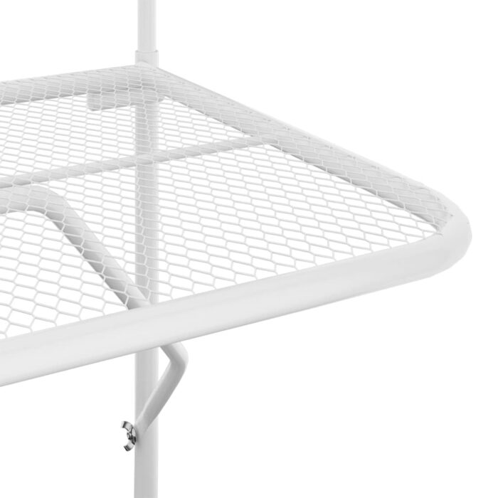 Table de balcon Blanc 60x40 cm Acier – Image 4