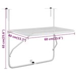 Table de balcon Blanc 60x40 cm Acier – Image 5
