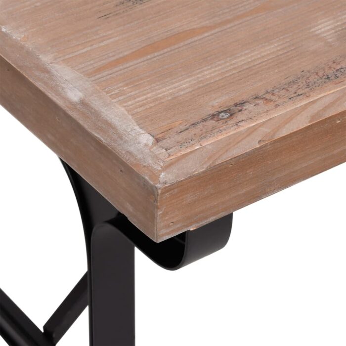 Table à dîner 110x65x82 cm Bois de sapin massif et fer – Image 3