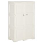 Armoire plastique 79x43x125 cm design de bois blanc angora