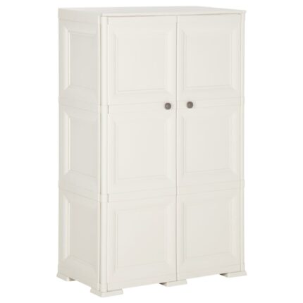Armoire plastique 79x43x125 cm design de bois blanc angora