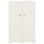 Armoire plastique 79x43x125 cm design de bois blanc angora – Image 3