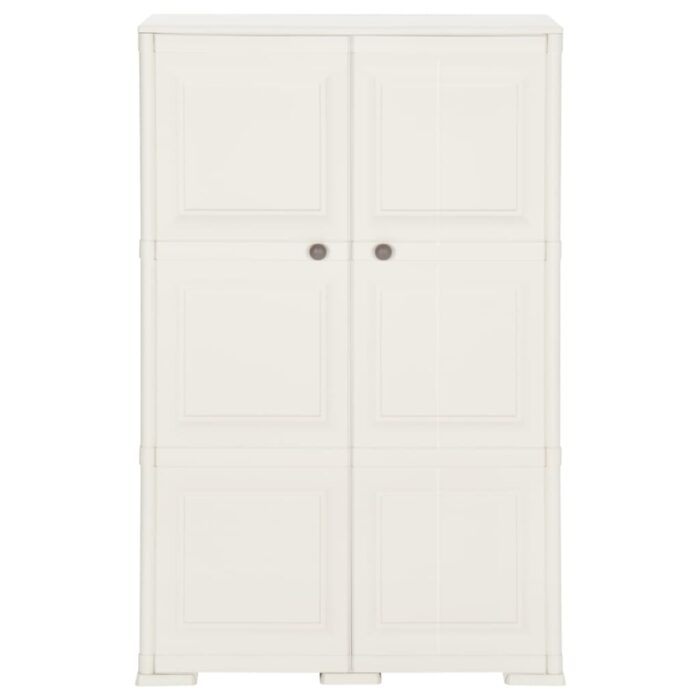 Armoire plastique 79x43x125 cm design de bois blanc angora – Image 3