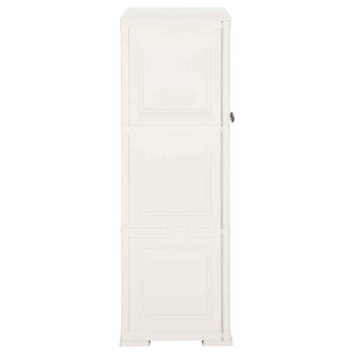Armoire plastique 79x43x125 cm design de bois blanc angora – Image 4