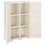 Armoire plastique 79x43x125 cm design de bois blanc angora – Image 5