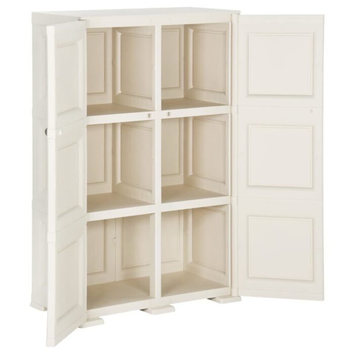 Armoire plastique 79x43x125 cm design de bois blanc angora – Image 5